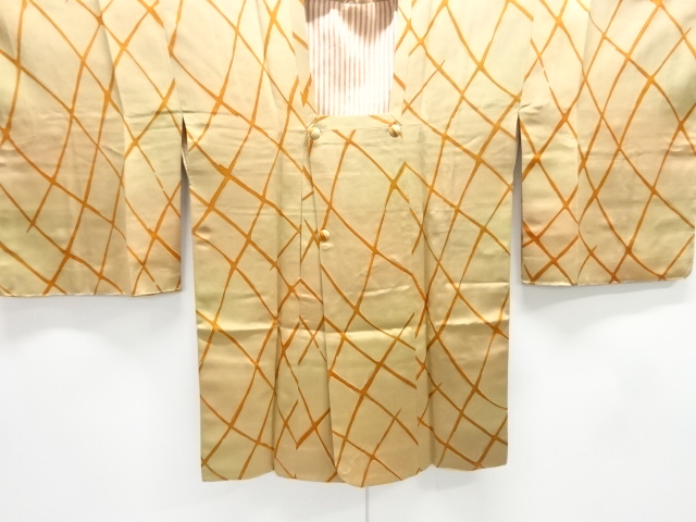 未使用品　斜め格子模様道行コート